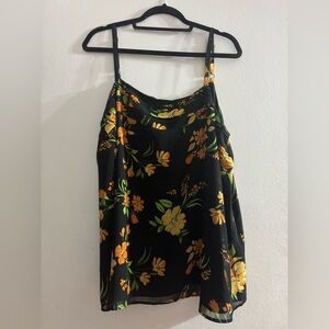 Torrid Black and Orange Floral Camisole